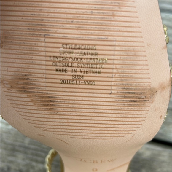 J. Crew Layne braided sandal heels in gold metallic leather 9 - Picture 8 of 10